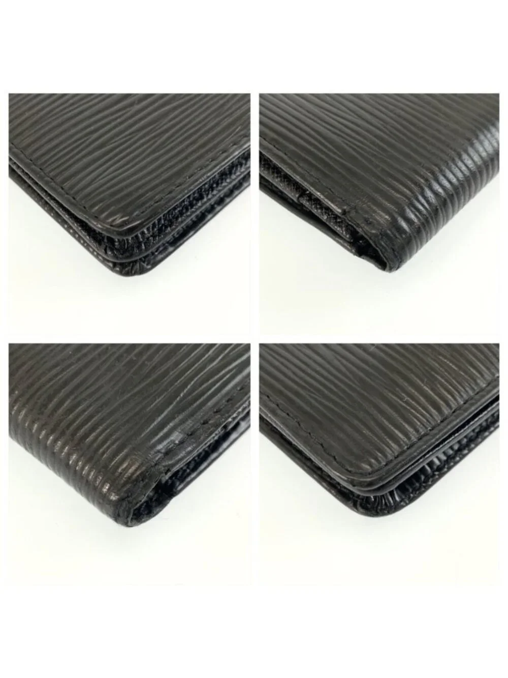 Louis Vuitton Epi Porto Cartes Credit Noir Black Leather Wallet Billfold